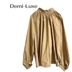 C0444Demi-Luxeオフィスカジュアルデートハイネック長袖シャツシンプルのサムネイル