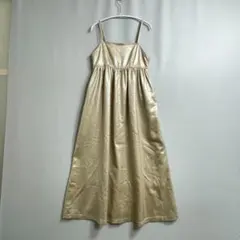 フリーズマート キャミワンピース バックオープン フレア マキシ ベージュ S