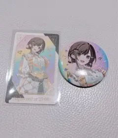 プロセカ　5周年 感謝祭 東雲 絵名 オーロラ箔押し 缶バッジ カード