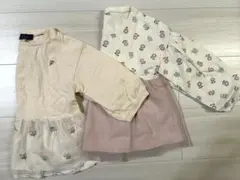 女の子　長袖　チュール付きトップス　2点セット　110㎝