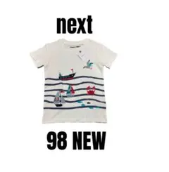 新品未使用【next ネクスト】半袖Tシャツ　マリン　船　お魚さん　98のサムネイル