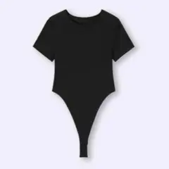 新品 GU コットンブレンドボディスーツ ブラック OS米国仕様 M 1点