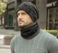 ニット帽 ネックウォーマー セット メンズ ニット スノボ スキー 新品