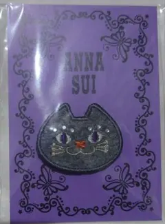 【新品未使用】ANNA SUI　 猫バッジ　 グレー
