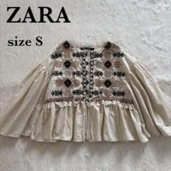 美品✨ZARA エンブロイダリー刺繍　カーディガン　ボヘミアンブラウスのサムネイル