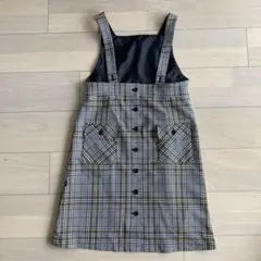 チェック柄 ジャンバースカート