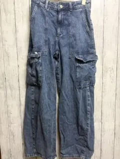 GU カーゴパンツ デニム ブルー Mサイズ