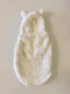 サイズSS位 犬服 もこもこくまさんフード付き くま耳 白 ホワイト フリース