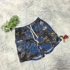 【VINTAGE】ヴィンテージ (M) ショートパンツ 総柄 ボタニカル ブルーのサムネイル