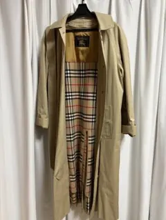 バーバリー チェック裏地 ステンカラーコート ノバチェック　ベージュ