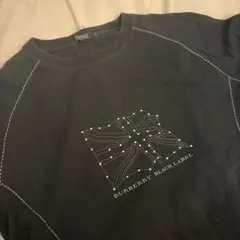 BURBERRY BLACK LABEL 長袖Tシャツ ブラック ステッチ