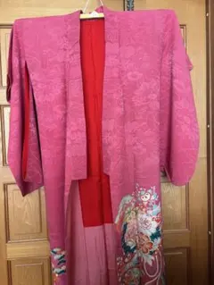 色留袖 花柄 ピンク