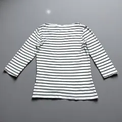 【MUJI 無印良品】ボートネック ボーダーTシャツ Sサイズ 白黒 7分袖