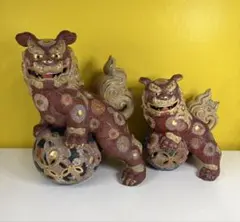 九谷焼 狛犬 獅子 置物 縁起物 ペア