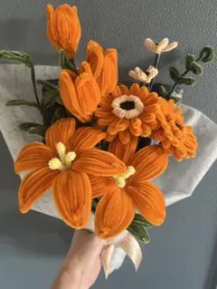 モールフラワー　ブーケ　枯れない花束　プレゼント　ハンドメイド