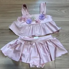 ピンク フリル 水着セット 女の子 100cm