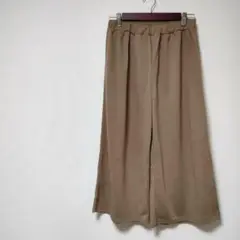 美品☆ドライ素材ガウチョパンツ　L　春夏　ゴムウエスト　ゆったり　涼しい　998