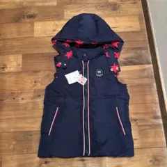 WASK リバーシブル ダウンベスト 星柄 ネイビー/レッド