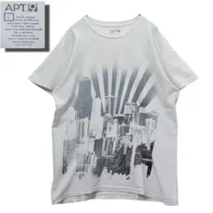 APT.9 アプトナイン ホワイト Tシャツ 都市プリント L 輸入 古着