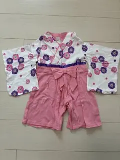 【お値下げ】袴ロンパース 80 ピンク 女の子