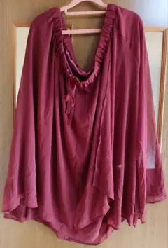 ワインレッド フレアスカート シフォン