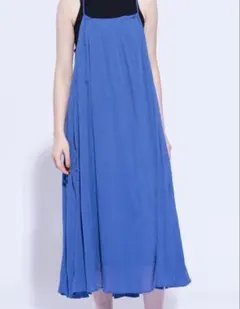 【YEVS】クラッシュオーバーギャザーキャミソールワンピース　ブルー