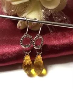 イエロークリスタルピアス orイヤリング
