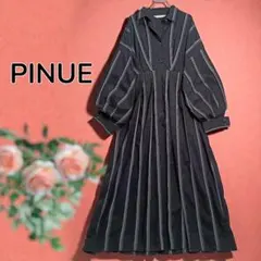 pinue ロングワンピース ネイビー - メルカリ