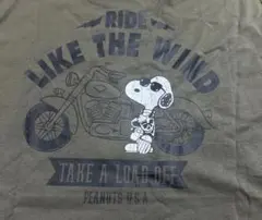 人気カーキ　半袖メンズ⭐️スヌーピー バイク Tシャツ新品のサムネイル