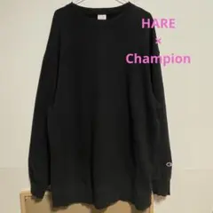 HARE Champion ブラック コラボ スウェット Mサイズ トレーナー