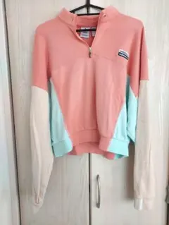 adidas ジップアップ トレーナー ピンク・ミント