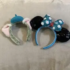 ディズニー　カチューシャ　ミニー　スパンコール　キラ　ジェラトーニ　2個セット