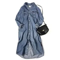 Lee デニムシャツワンピース ロングワンピース 羽織り