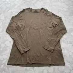 【美品】ikka モックネック 長袖 Tシャツ XL ブラウン ロンTのサムネイル