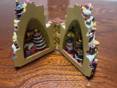 クリスマスオブジェ サンタ 雪だるま　ミュージック付き　５個のランプ点灯あり