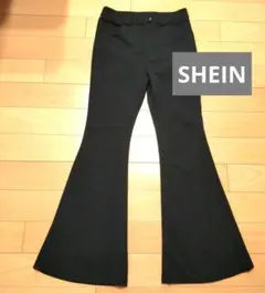 SHEIN ストレッチフレアパンツ ブラック Sのサムネイル