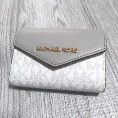 【美品】MICHAEL KORS キーケース コインケース グレー/ホワイト