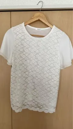 Honeys CINEMA CLUB ホワイトレース半袖トップス