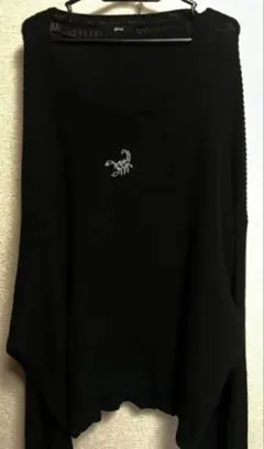 gibous ギボス サソリ刺繍 オーバーサイズ ニット ブラックのサムネイル