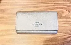 【美品】COACH キーケース キーリング　シャンパンゴールド　メタリック