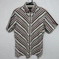 BURBERRY BLACK LABEL 半袖シャツ Mサイズ ストライプ