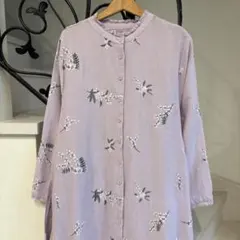 イ*ザ様 美品　ELIFE エリフェ　刺繍　麻　ロングワンピース　シャツワンピーのサムネイル