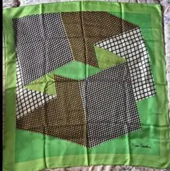 ピエールカルダンPierre Cardin幾何学模様 シルクスカーフ