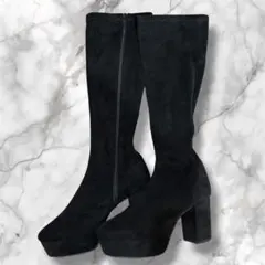 エスペランサ　脚長美脚 厚底ヒール　ロングブーツ　スエード　Mサイズ