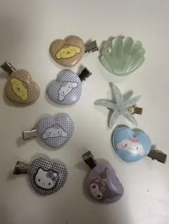 キャラクター ヘアクリップ 9個セット