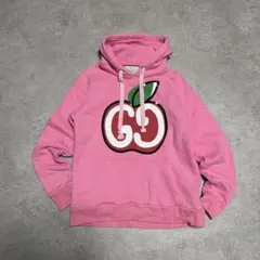 GUCCI 18AW 子豚刺繍 ロゴパッチパーカー ピンク - メルカリ