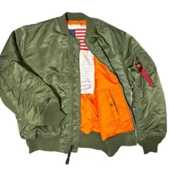 【極美品】アルファインダストリーズ　MA-1 星条旗　2XL 短丈