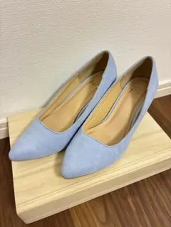Juze ポインテッドトゥ パンプス 23.5cm ライトブルー スエード調のサムネイル