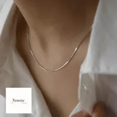 人気　シルバー スネークチェーンネックレス　1mm シンプル