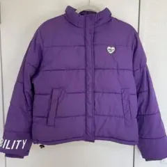 PKLT ハートロゴ 中綿コート Lサイズ 紫色